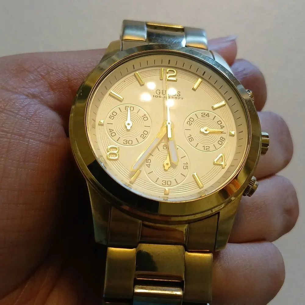 ​Guess U13578L1 Gold Tone 38mm Women's Multifunction Watch - Small 5.5